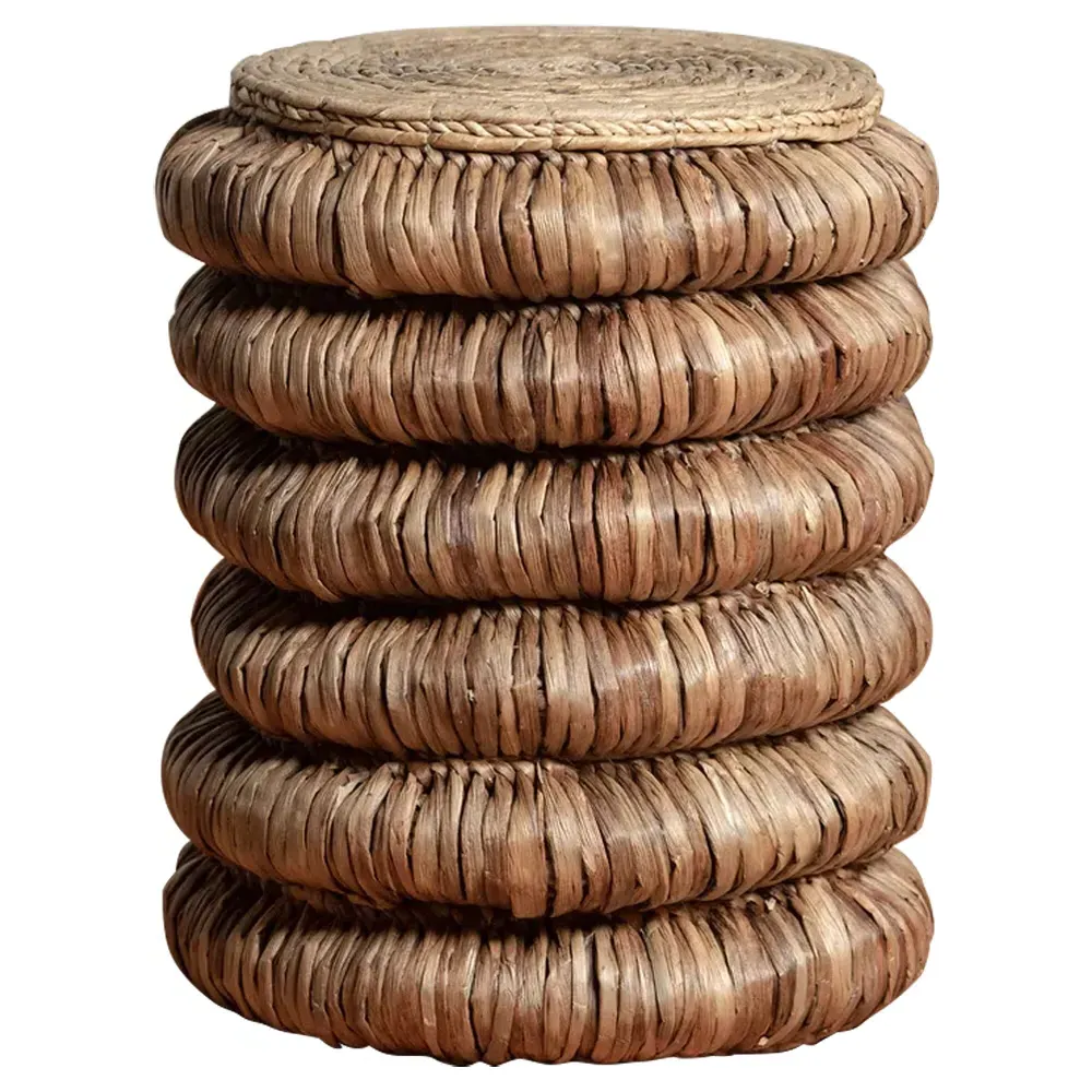 James Round Side Table - Brown, Water Hyacinth image