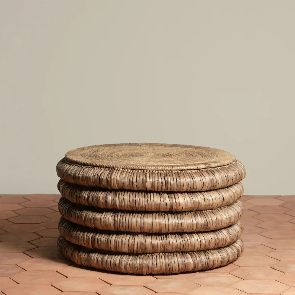 James Round Storage Coffee Table - Brown, Water Hyacinth