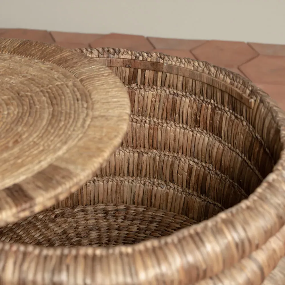 James Round Storage Coffee Table - Brown, Water Hyacinth