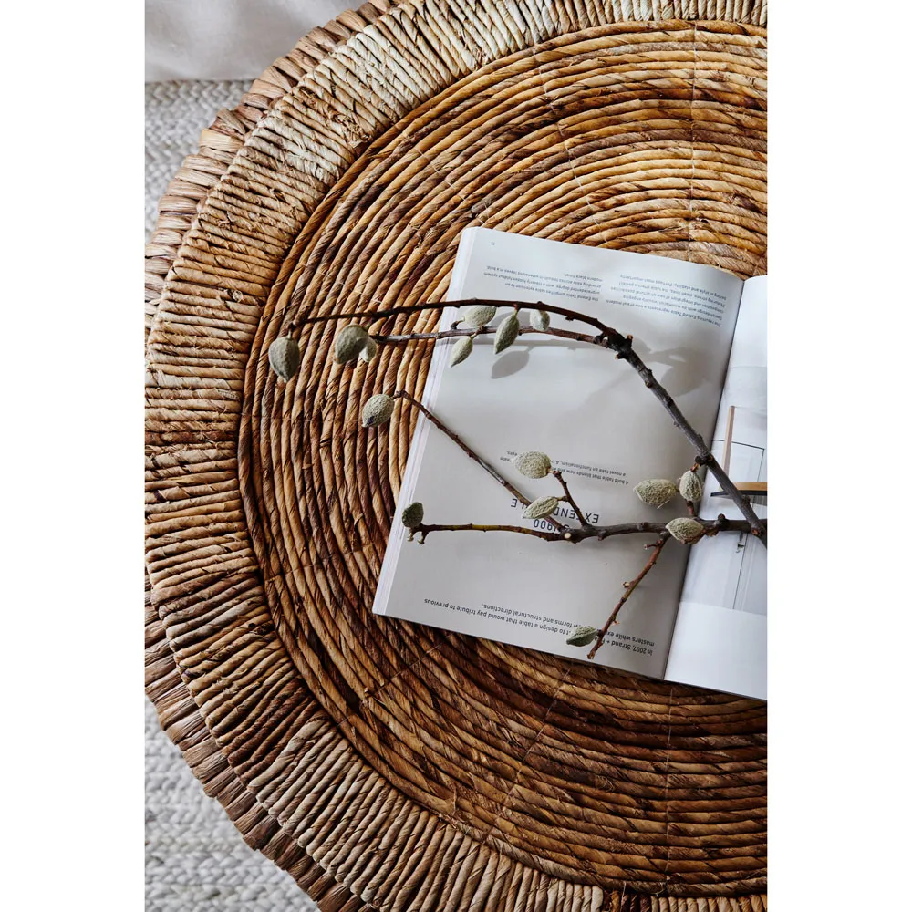 James Round Storage Coffee Table - Brown, Water Hyacinth