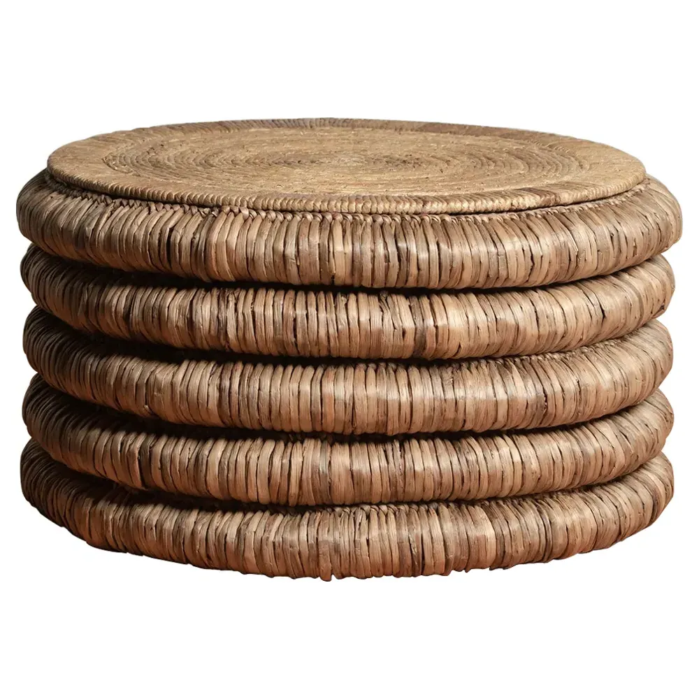 James Round Storage Coffee Table - Brown, Water Hyacinth