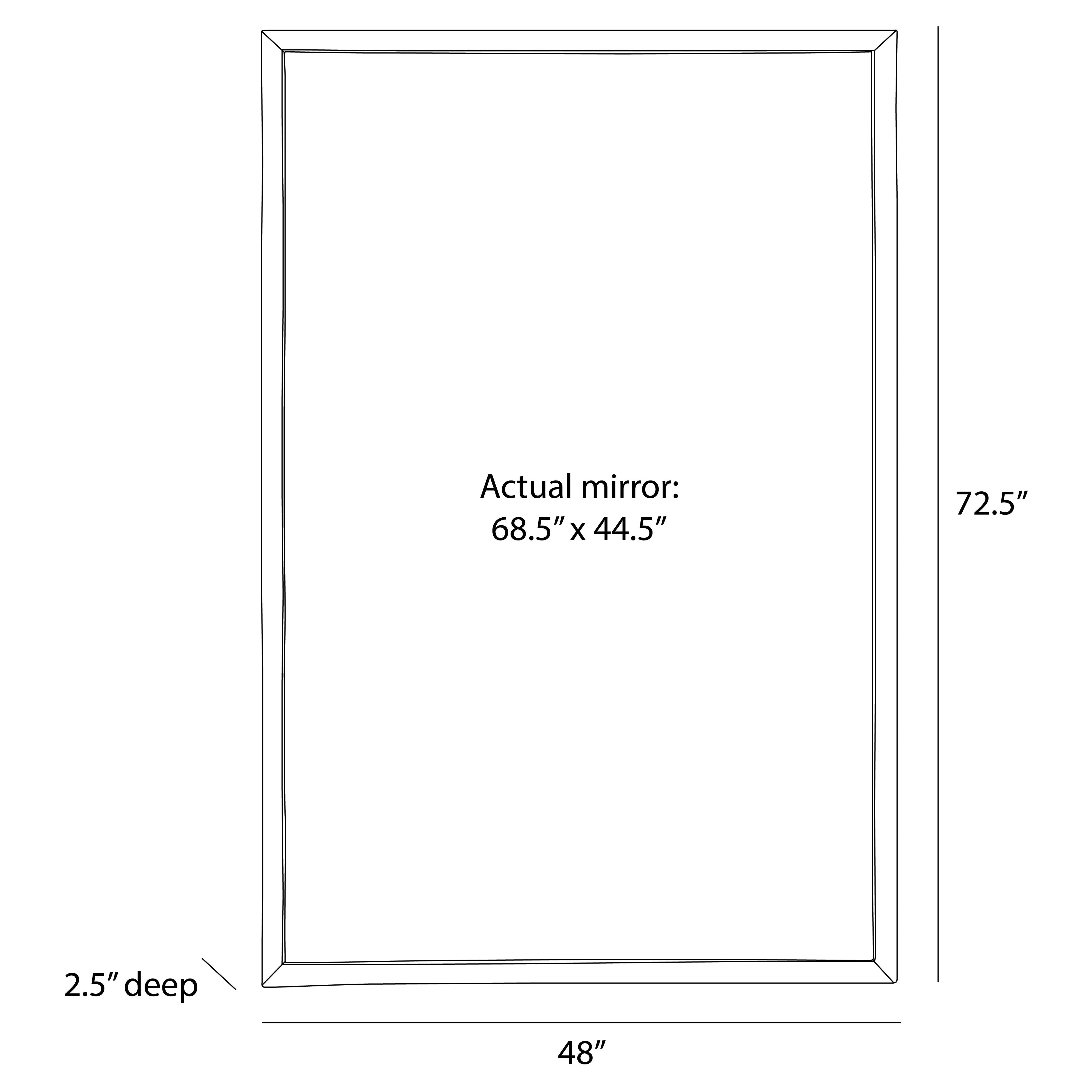 Jamie Rectangular Floor Mirror - Brown, Aluminum