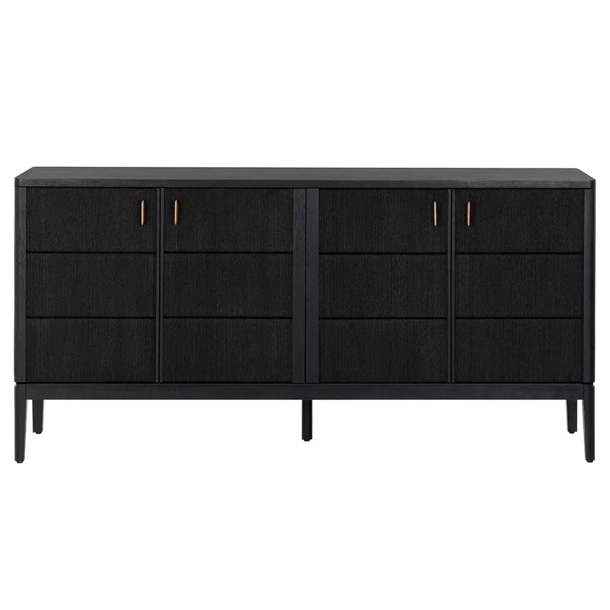 Jamil Oak Wood Sideboard with Rope Doors - Black