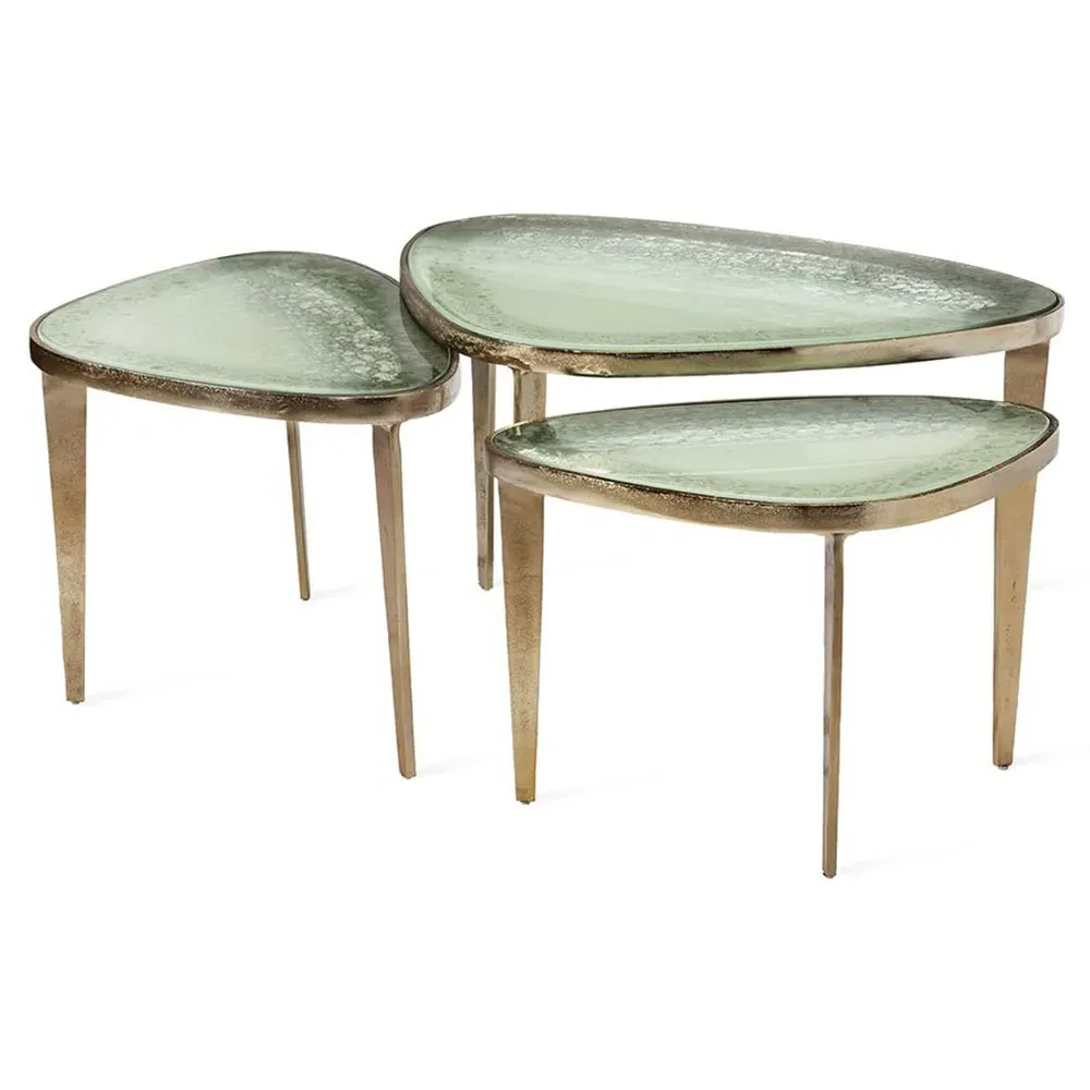 Jan Nesting Coffee Table - Grey, Glass