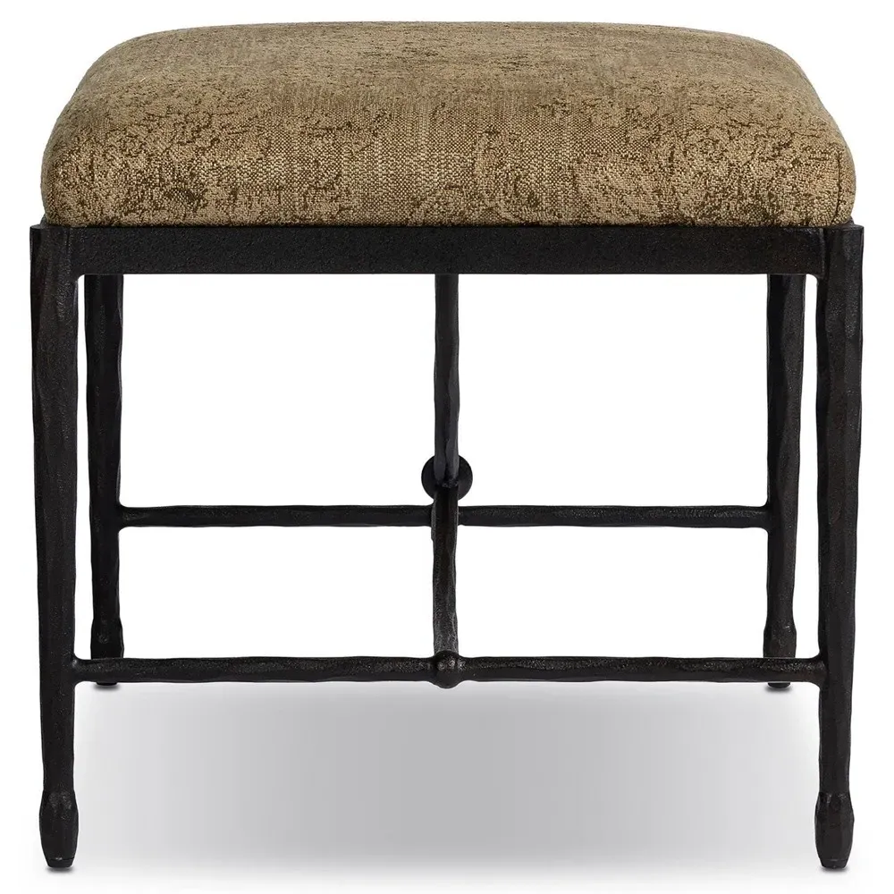 Jane Rectangular Stool - Brown, Printed Fabric