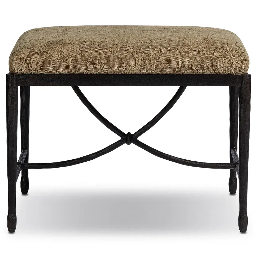Jane Rectangular Stool - Brown, Printed Fabric