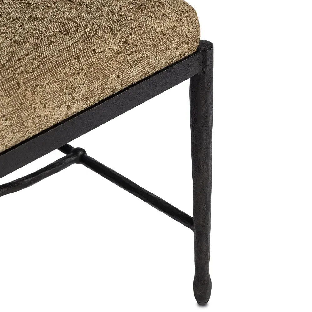 Jane Rectangular Stool - Brown, Printed Fabric