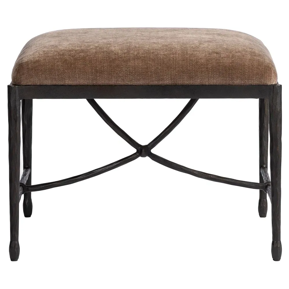 Jane Rectangular Stool - Mushroom, Velvet image