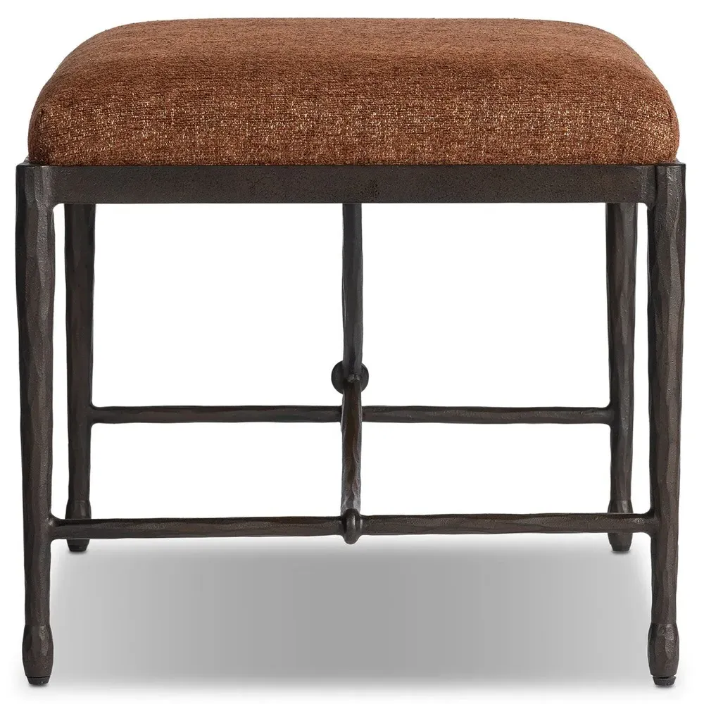 Jane Rectangular Stool - Sienna, Velvet