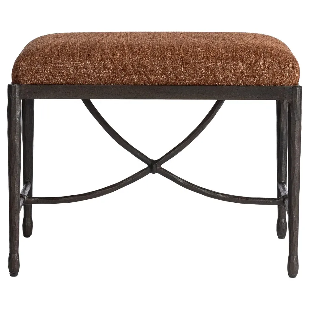 Jane Rectangular Stool - Sienna, Velvet