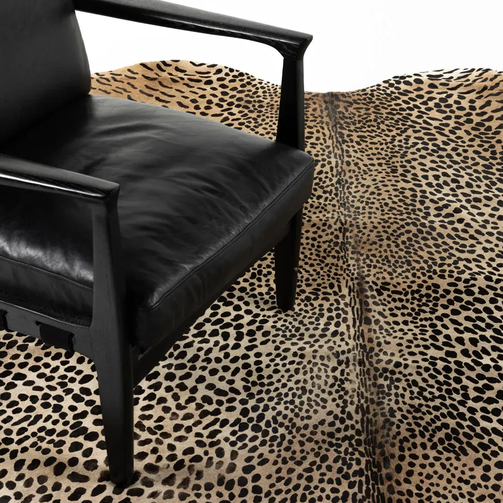 Janet 5x7 Leopard Print Hide Rug - Brown, Cowhide