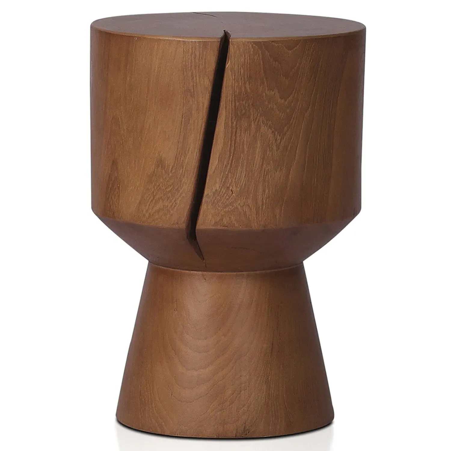 Janey Round Outdoor Side Table - Natural, Teak