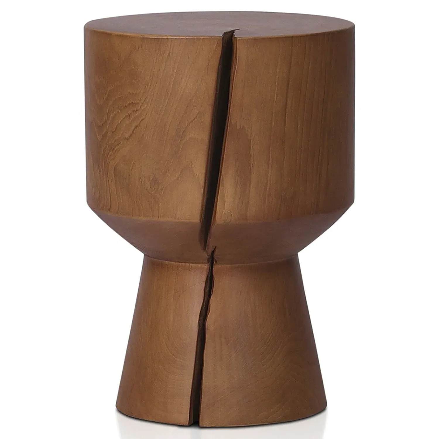 Janey Round Outdoor Side Table - Natural, Teak
