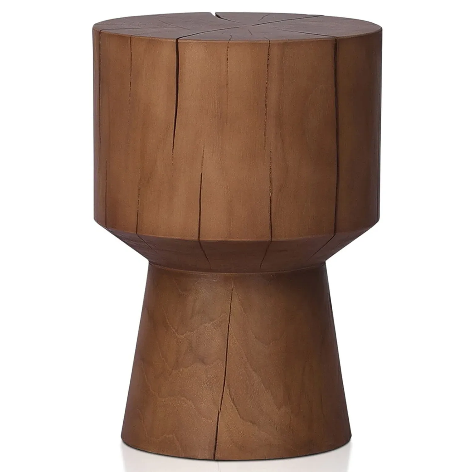 Janey Round Outdoor Side Table - Natural, Teak