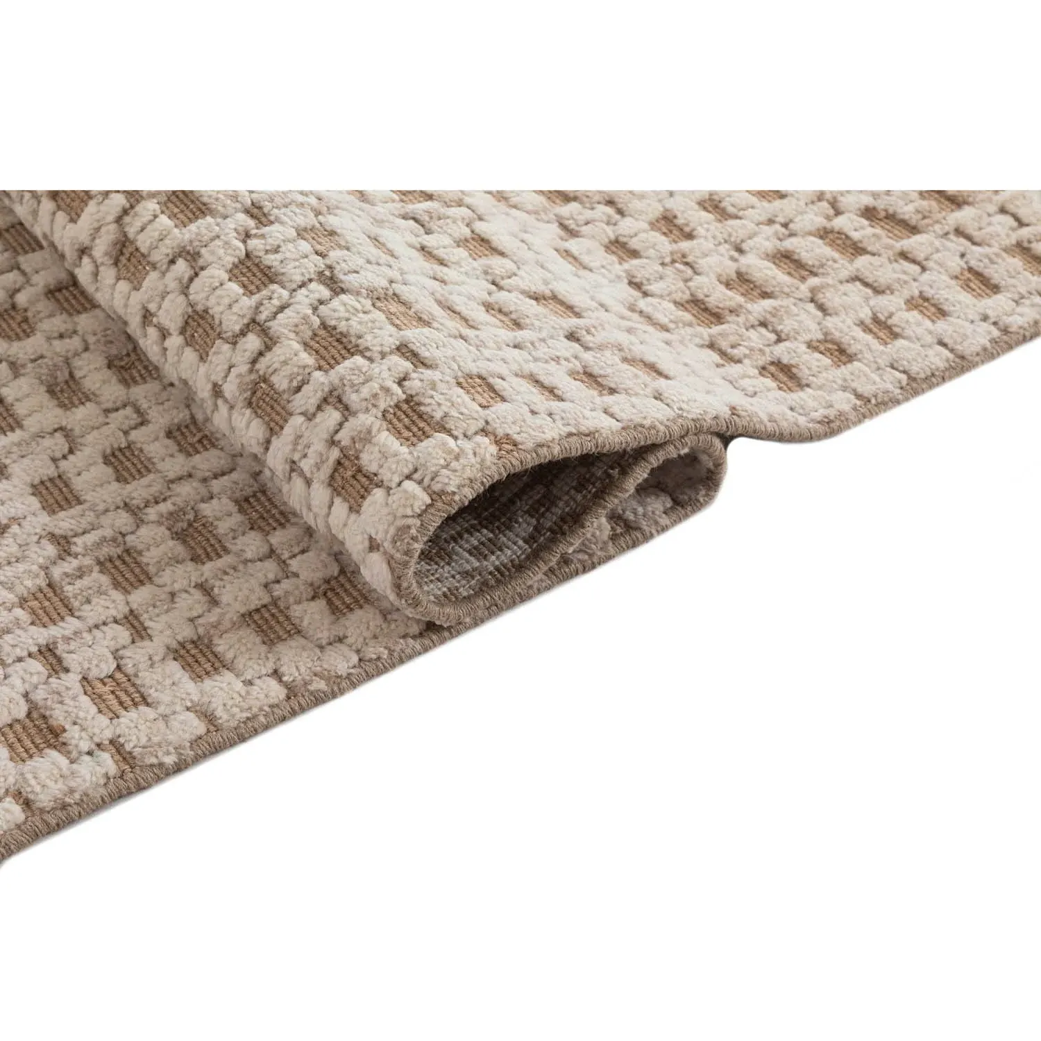 Jani Textured Solid Rug - Beige, Wool