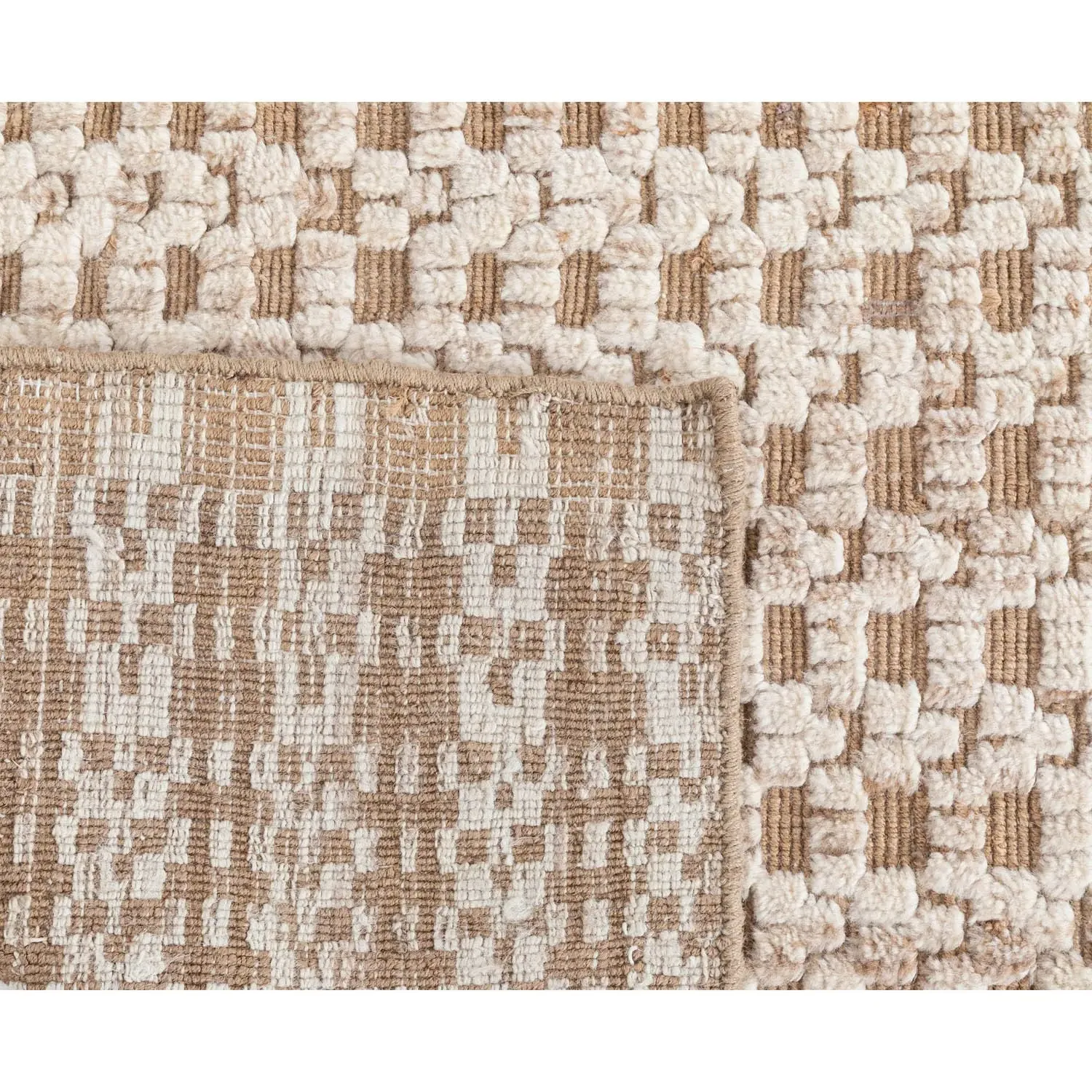 Jani Textured Solid Rug - Beige, Wool
