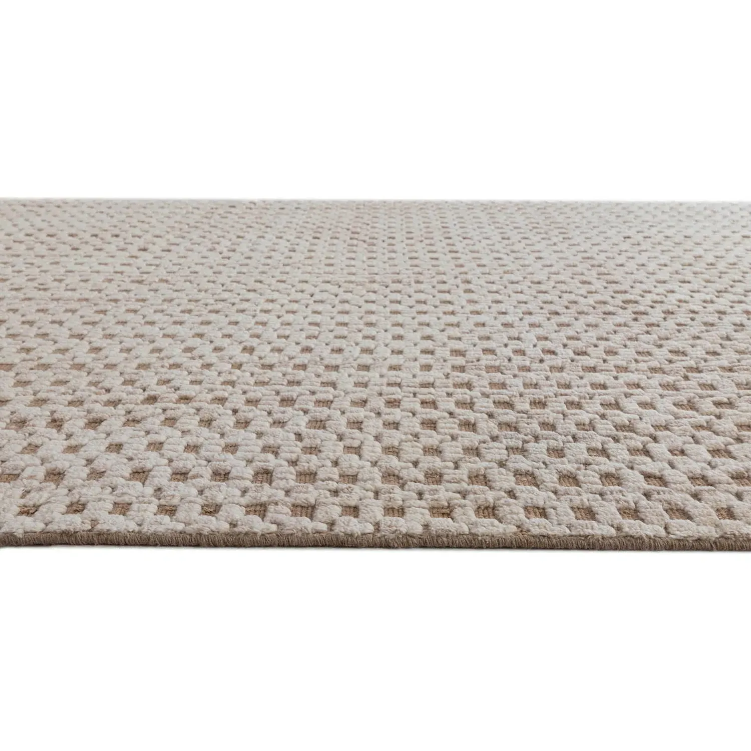 Jani Textured Solid Rug - Beige, Wool
