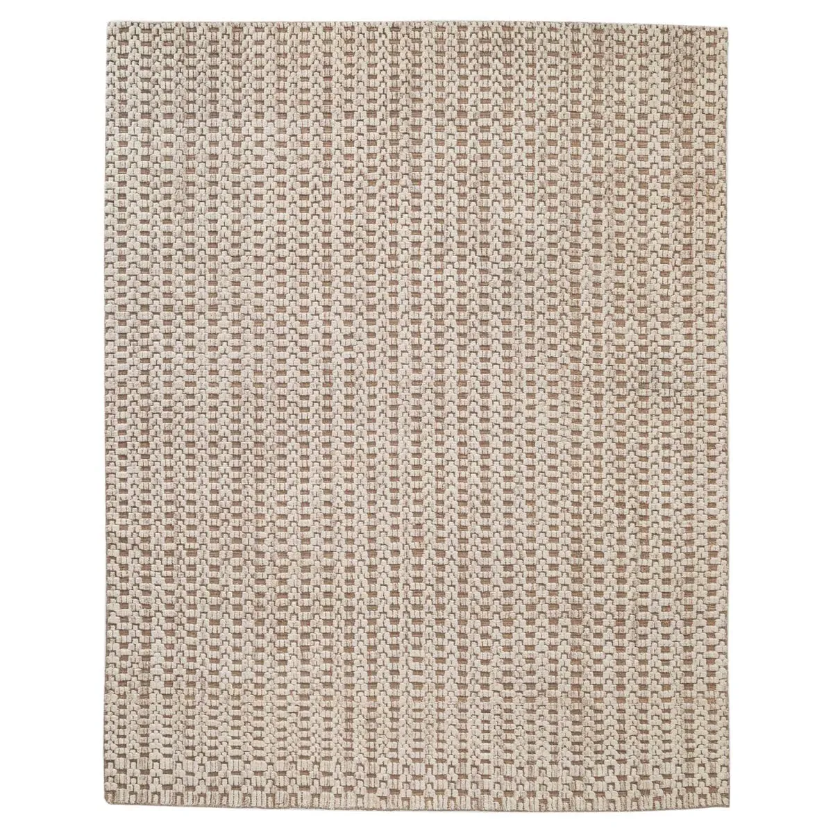 Jani Textured Solid Rug - Beige, Wool image