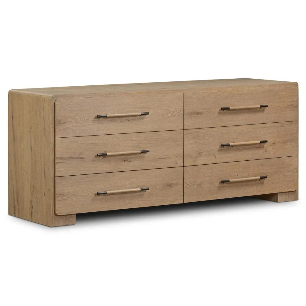 Janice Double Dresser - Brown, Oak
