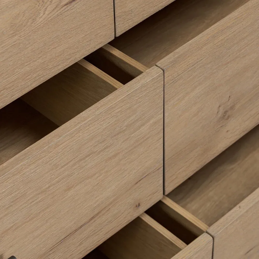 Janice Double Dresser - Brown, Oak