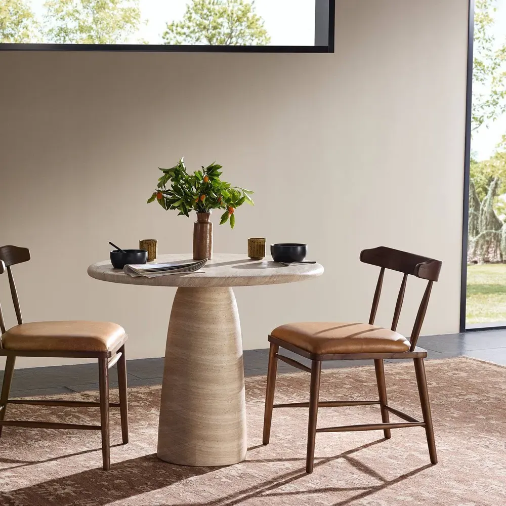 Janice Round Outdoor Bistro Table - Sand, Concrete