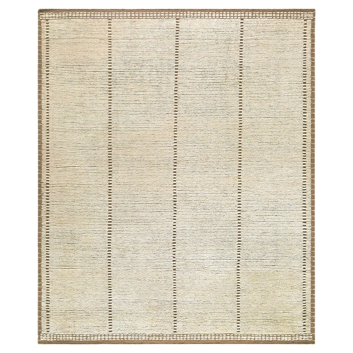 Janis Striped Hand Knotted Rug - Beige, Wool