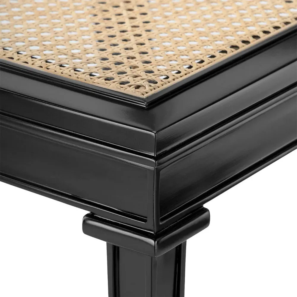 Jansen Woven Cane Side Chair - Black, Mahogany