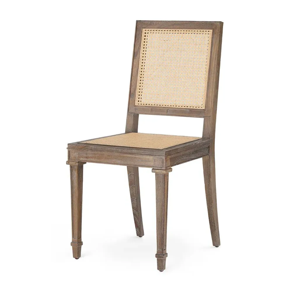Jansen Woven Cane Side Chair - Driftwood, Mahogany
