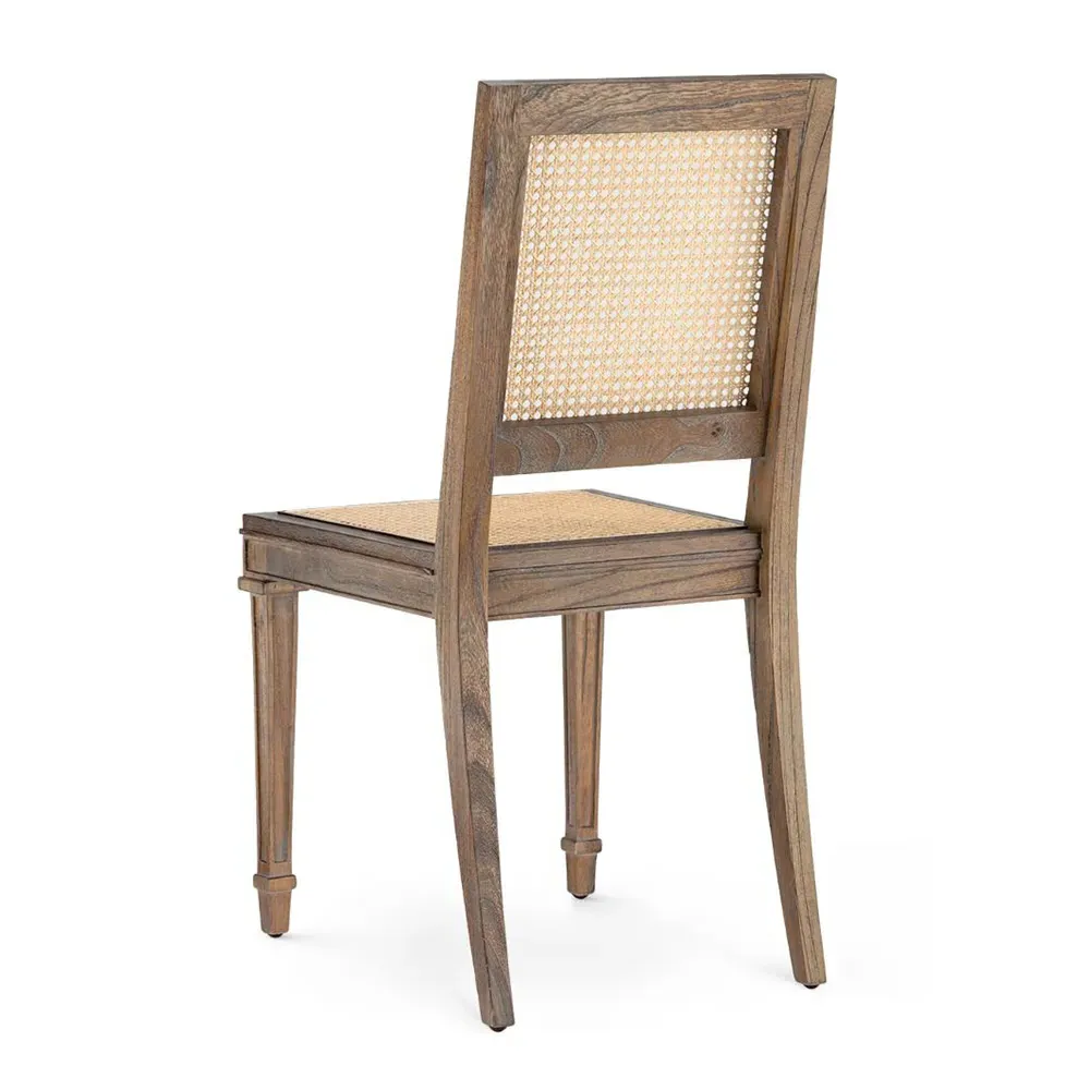 Jansen Woven Cane Side Chair - Driftwood, Mahogany