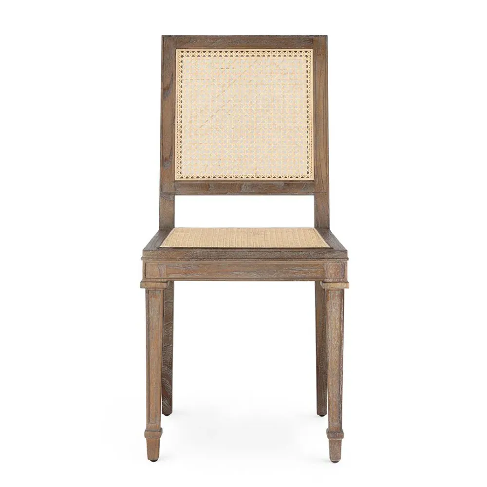 Jansen Woven Cane Side Chair - Driftwood, Mahogany