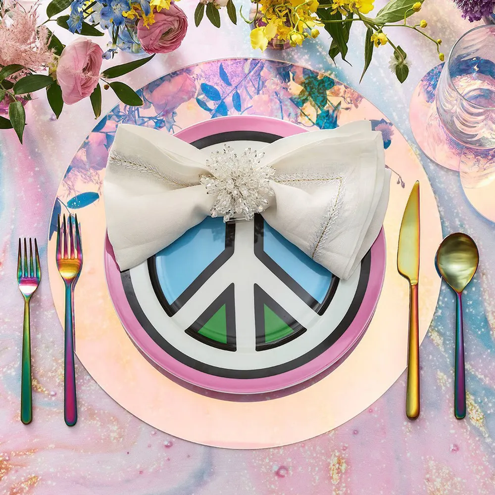 Jardin Embroidered Linen Napkin Set of 4 - White