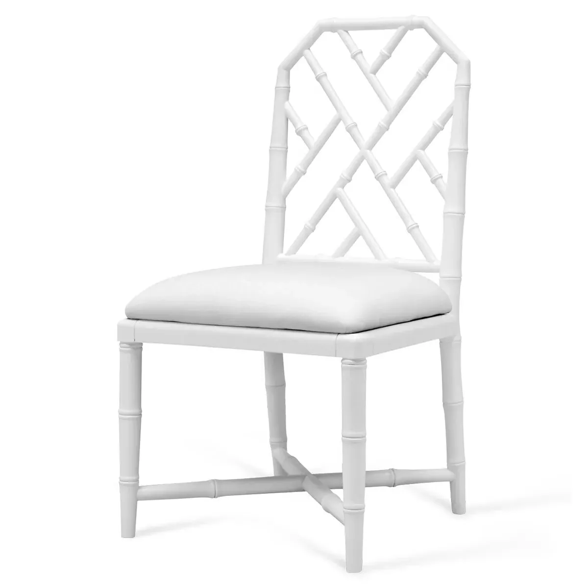 Jardin Hollywood Regency Bamboo Dining Chair - Eggshell White, Mahogany image