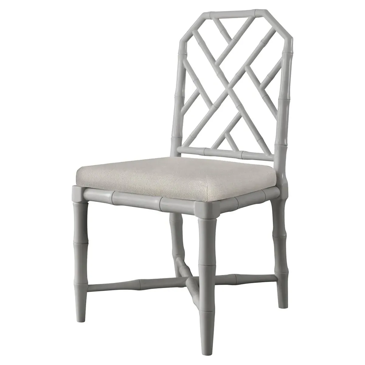 Jardin Hollywood Regency Bamboo Dining Chair - Pewter, Mahogany