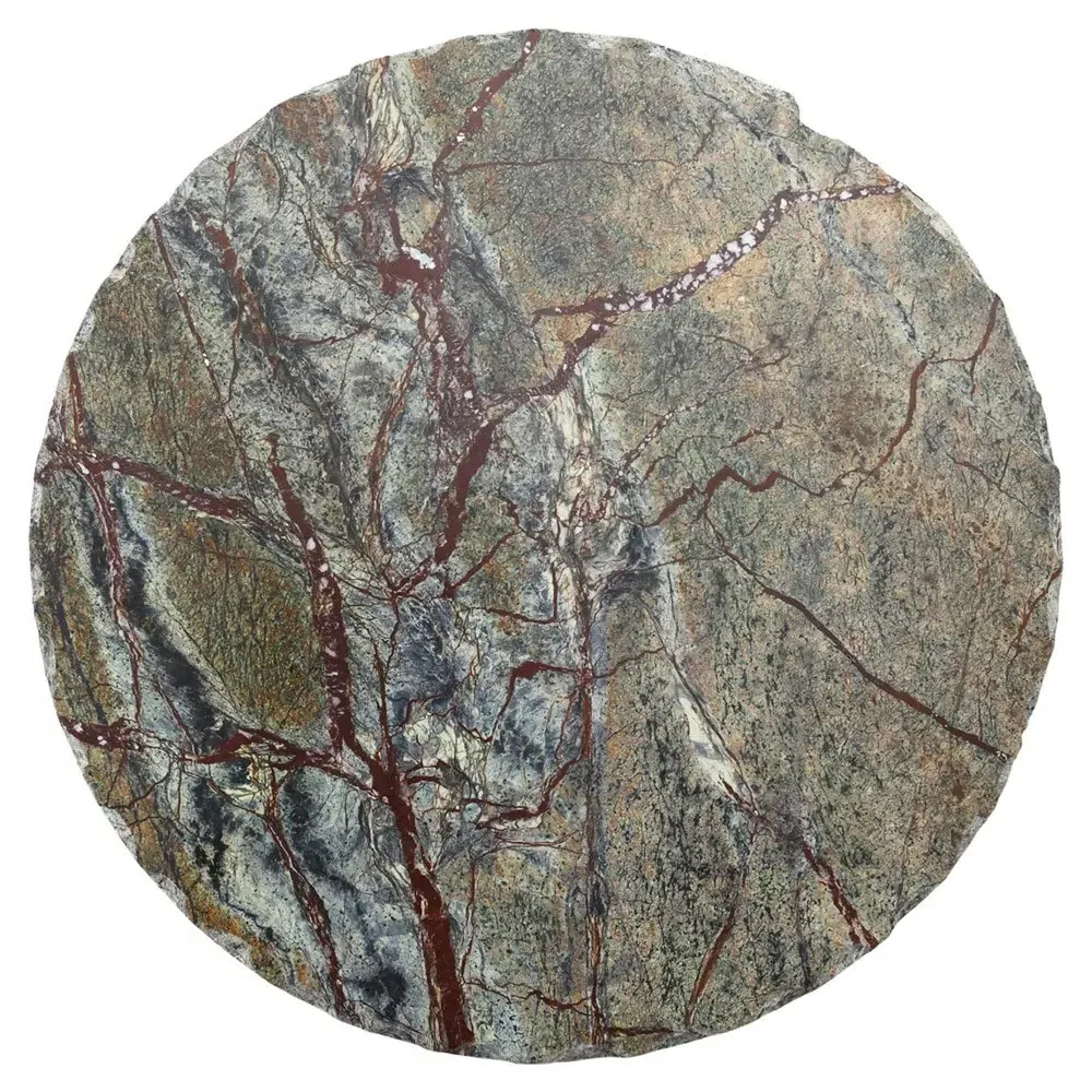 Jarelle Round Drink Table - Yellow-Gold, Marble