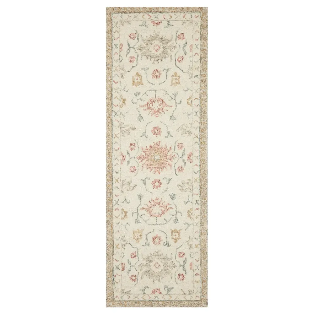 Jareth Floral Patterned Rug - Ivory, Wool image