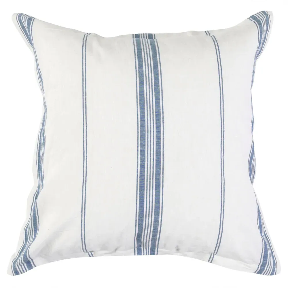 Jarrah Standard Pillow Sham - Blue Striped, Linen image