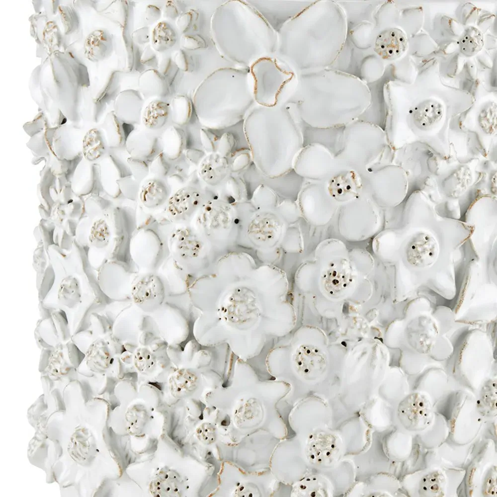 Jasmine Small Cachepot - White, Ceramic