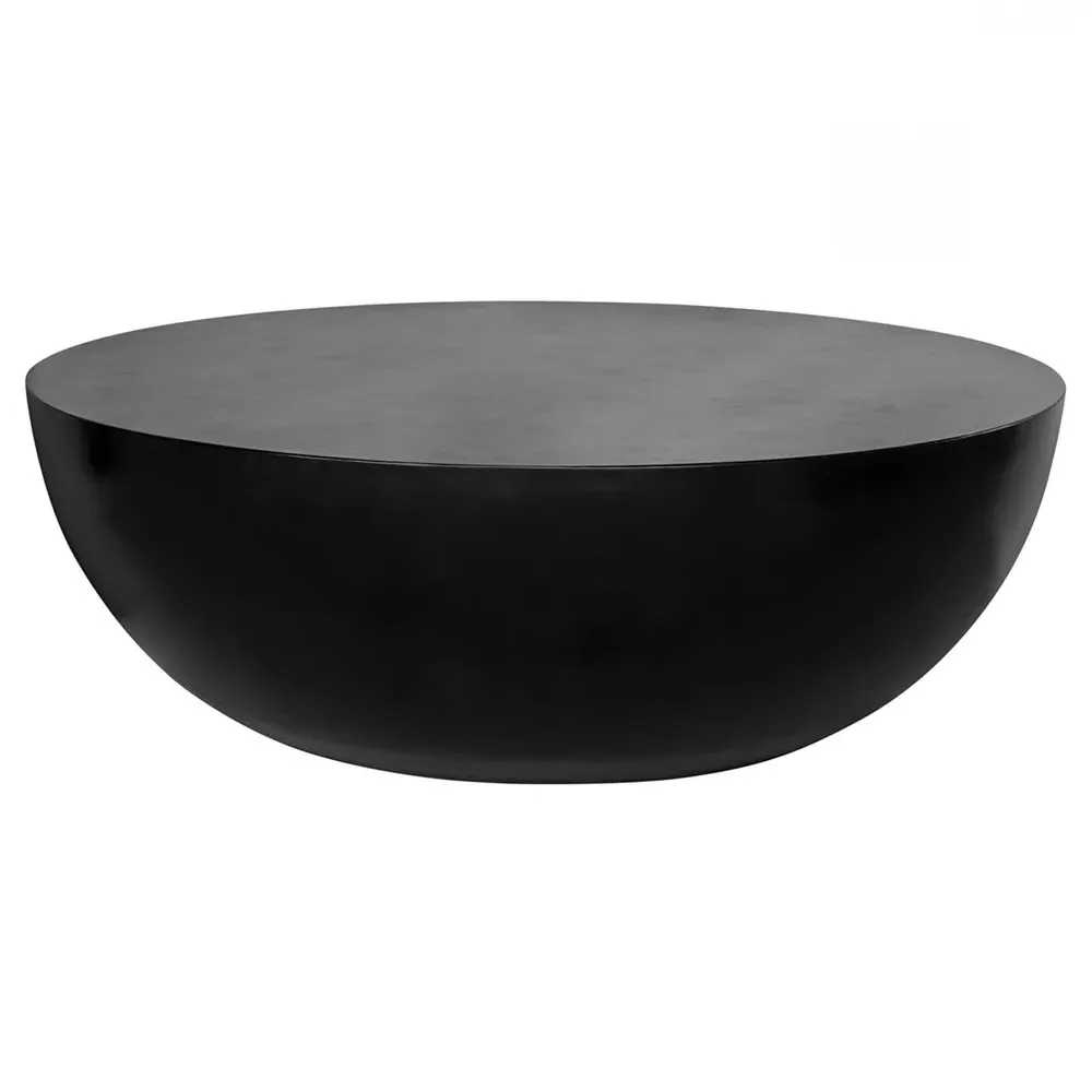 Jason Industrial Loft Round Coffee Table - Black, Concrete