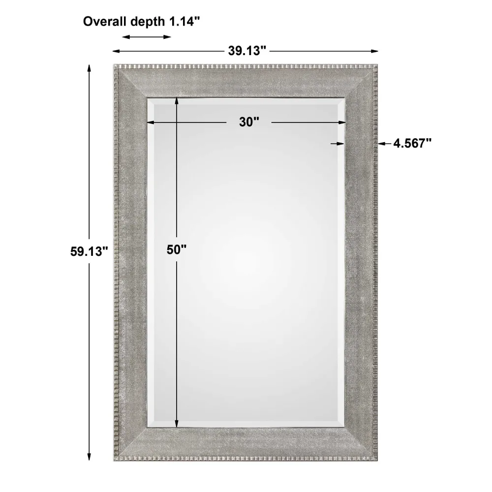 Jasper Rectangular Wall Mirror - Silver