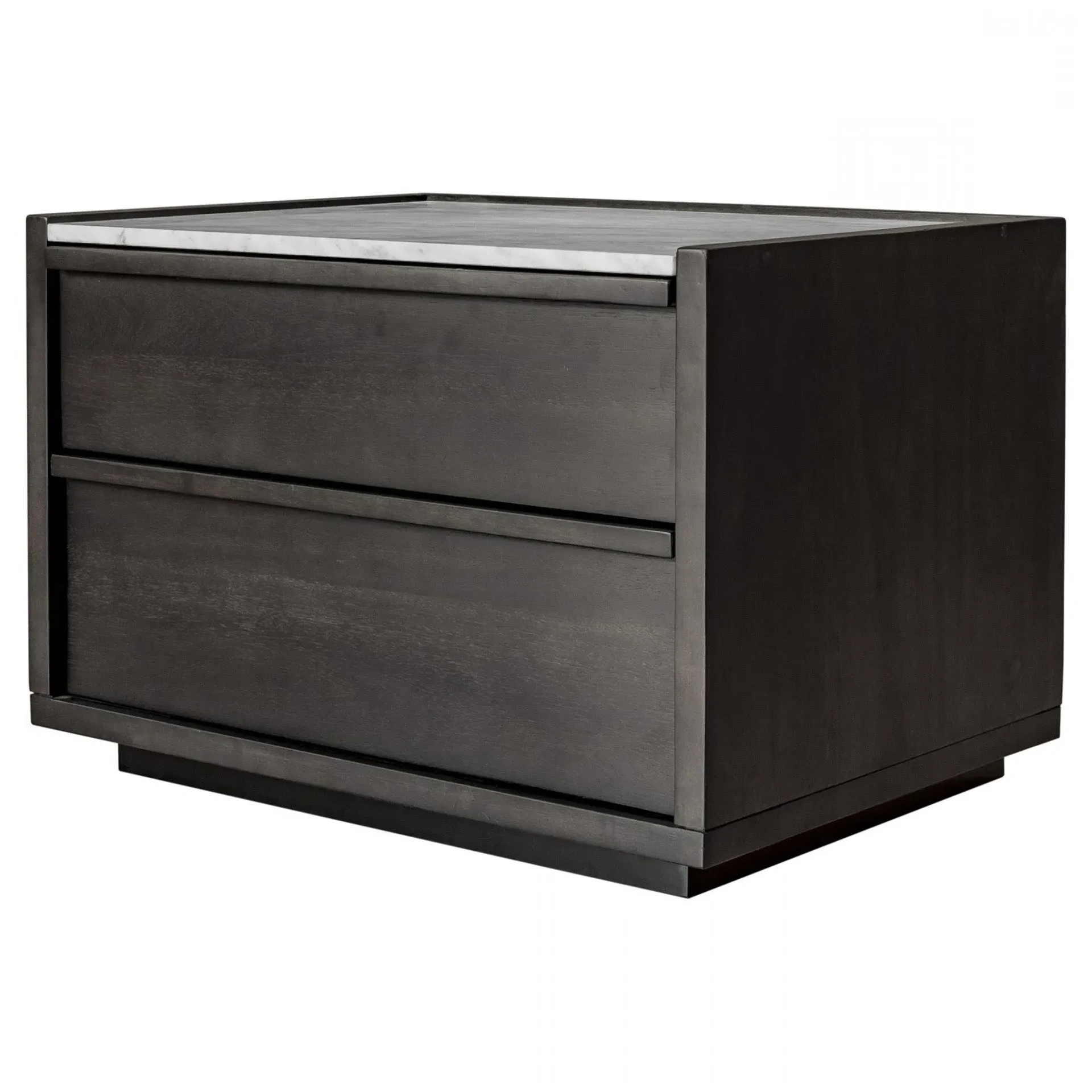 Javion 2 Drawer Nightstand - Black, Acacia Wood
