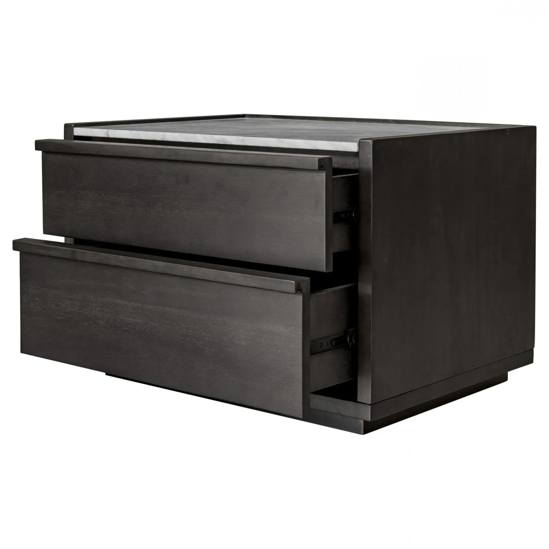 Javion 2 Drawer Nightstand - Black, Acacia Wood