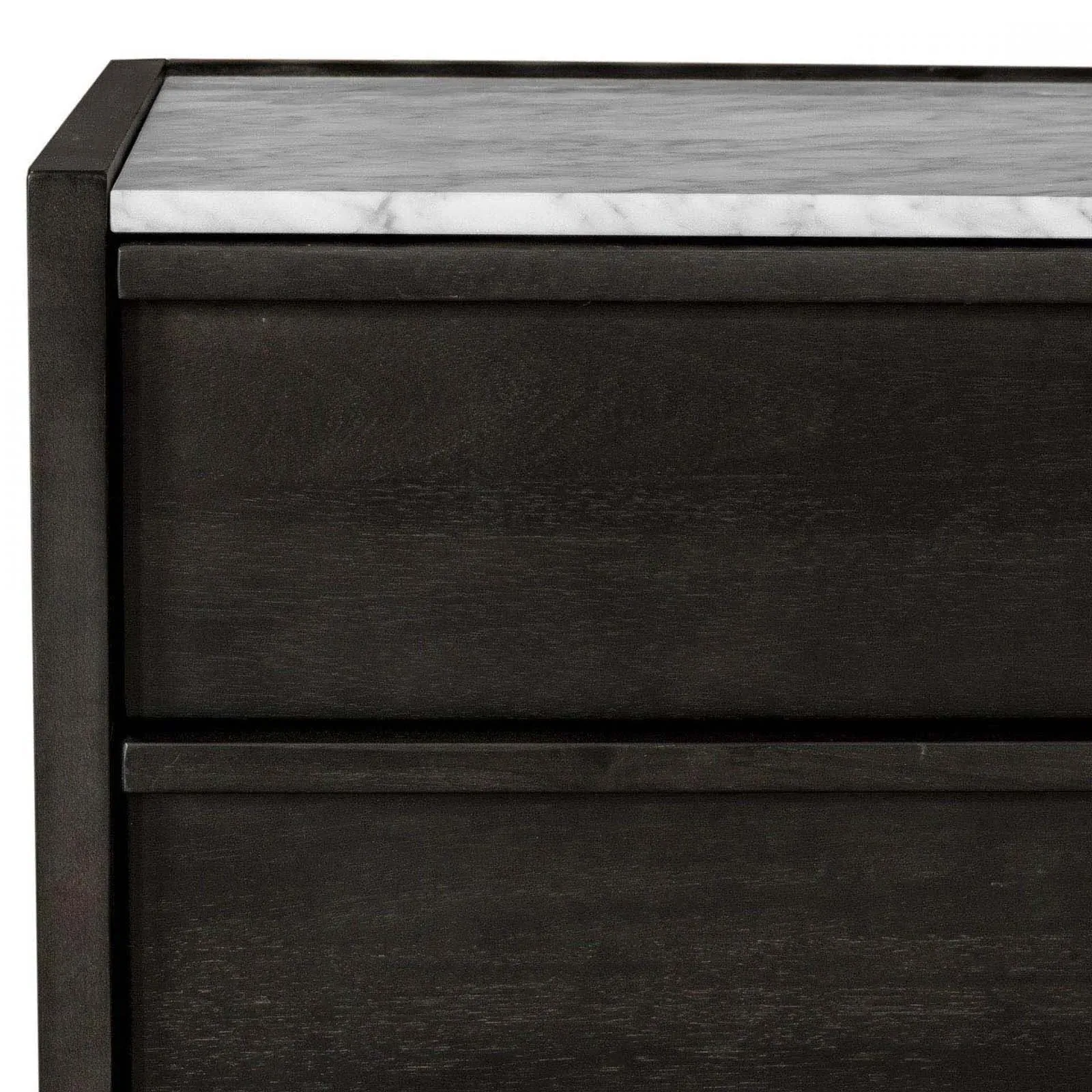 Javion 2 Drawer Nightstand - Black, Acacia Wood