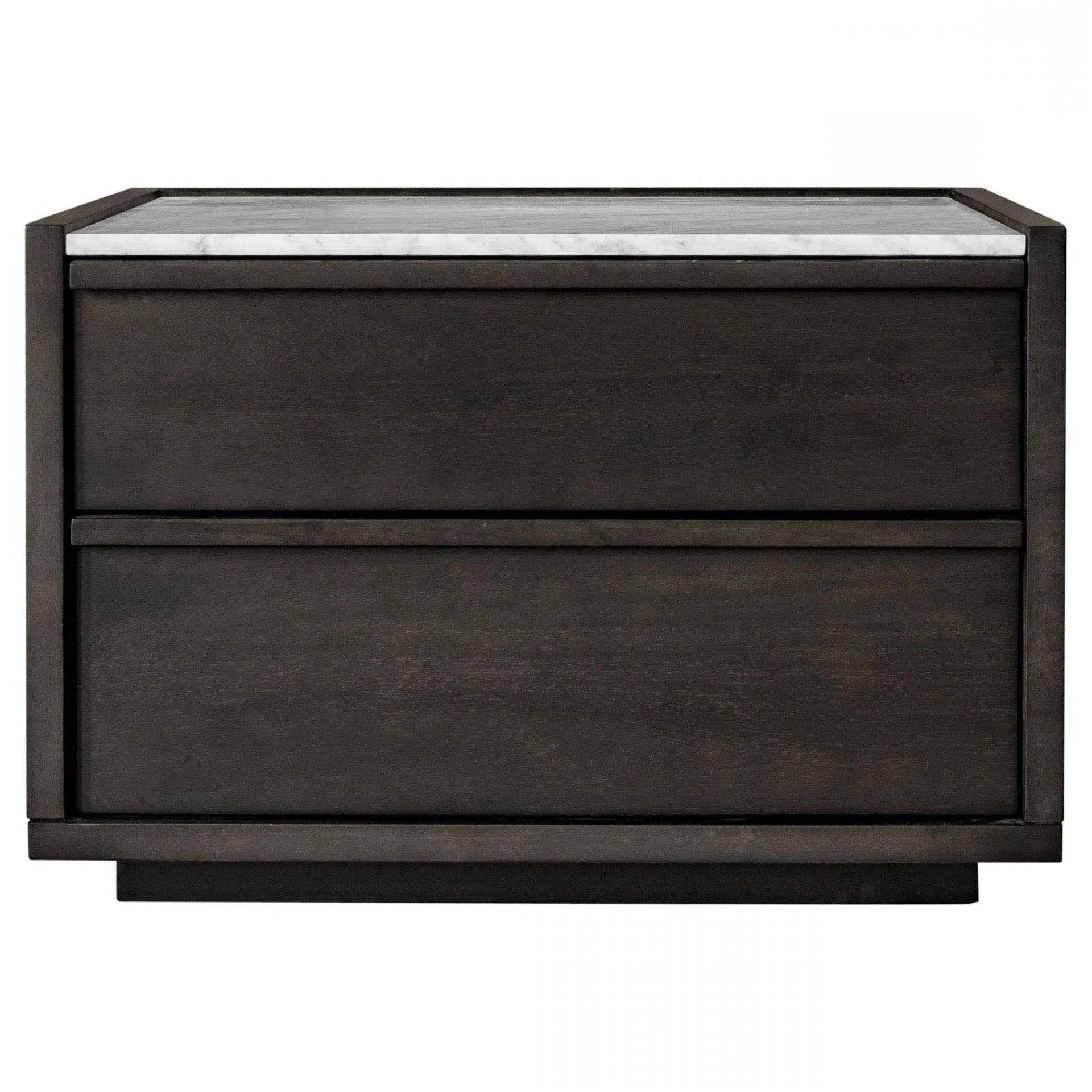 Javion 2 Drawer Nightstand - Black, Acacia Wood image