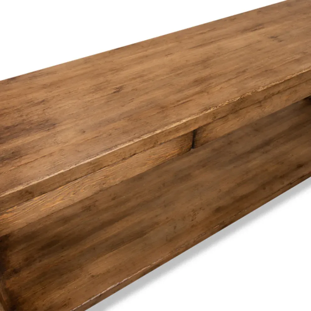 Jaxon Rectangular Console Table with 3 Drawers - Brown, Pine