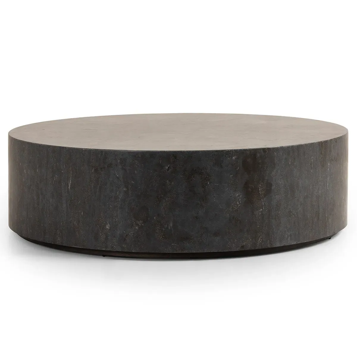 Jaxton Round Drum Coffee Table - Black, Bluestone