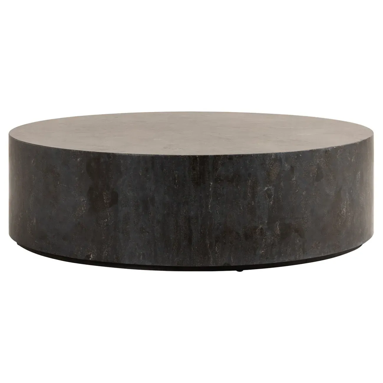 Jaxton Round Drum Coffee Table - Black, Bluestone