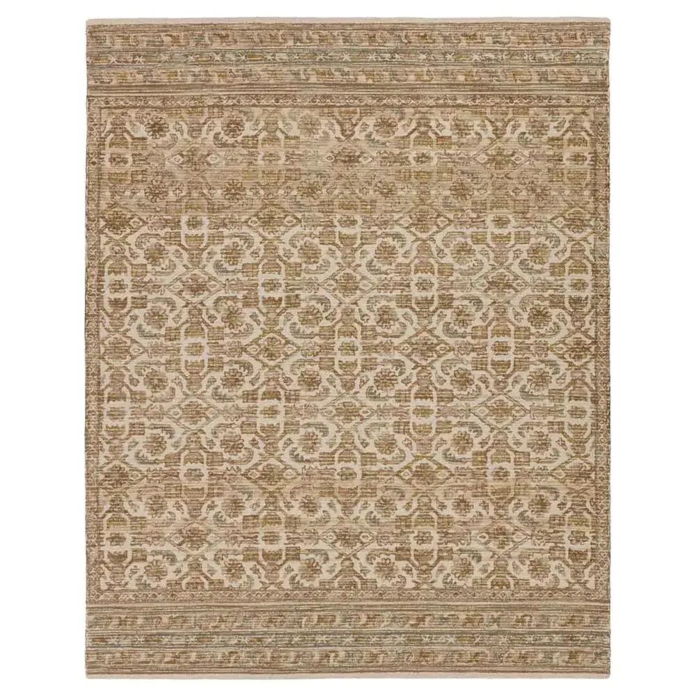Jayce 5x8 Floral Patterned Rug - Brown, Wool