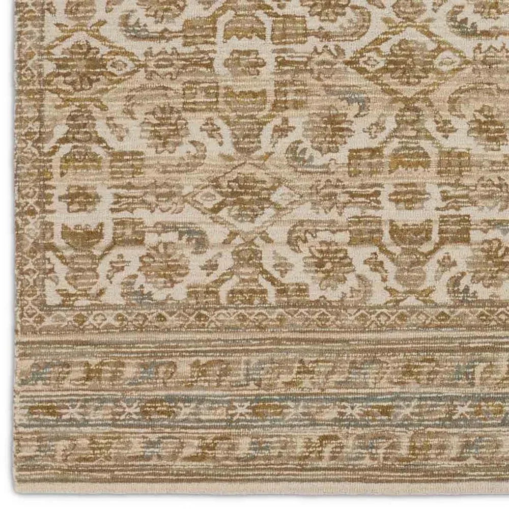 Jayce 8x10 Floral Patterned Rug - Brown, Wool