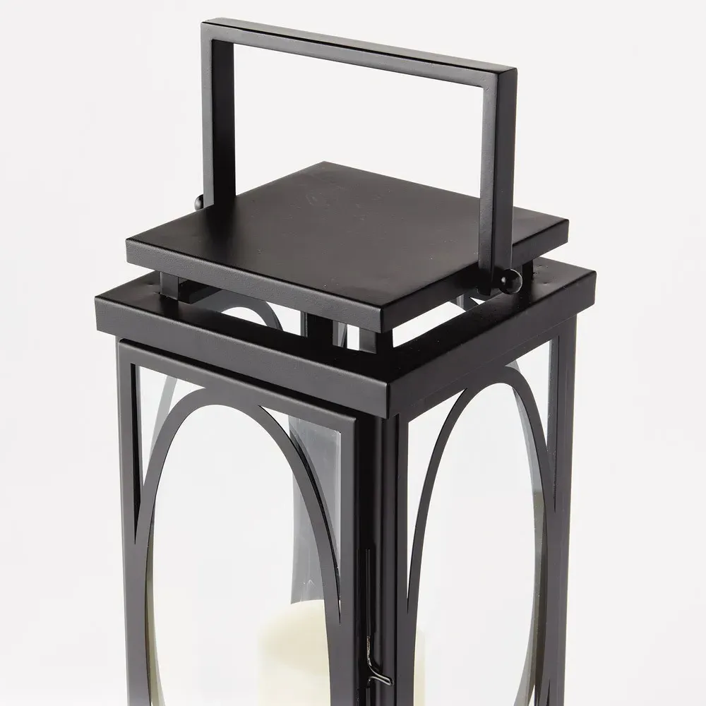 Jaycen Small Lantern Candleholder - Black, Iron