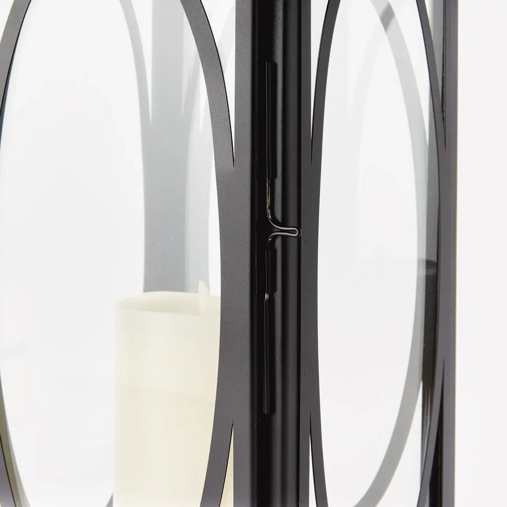 Jaycen Small Lantern Candleholder - Black, Iron